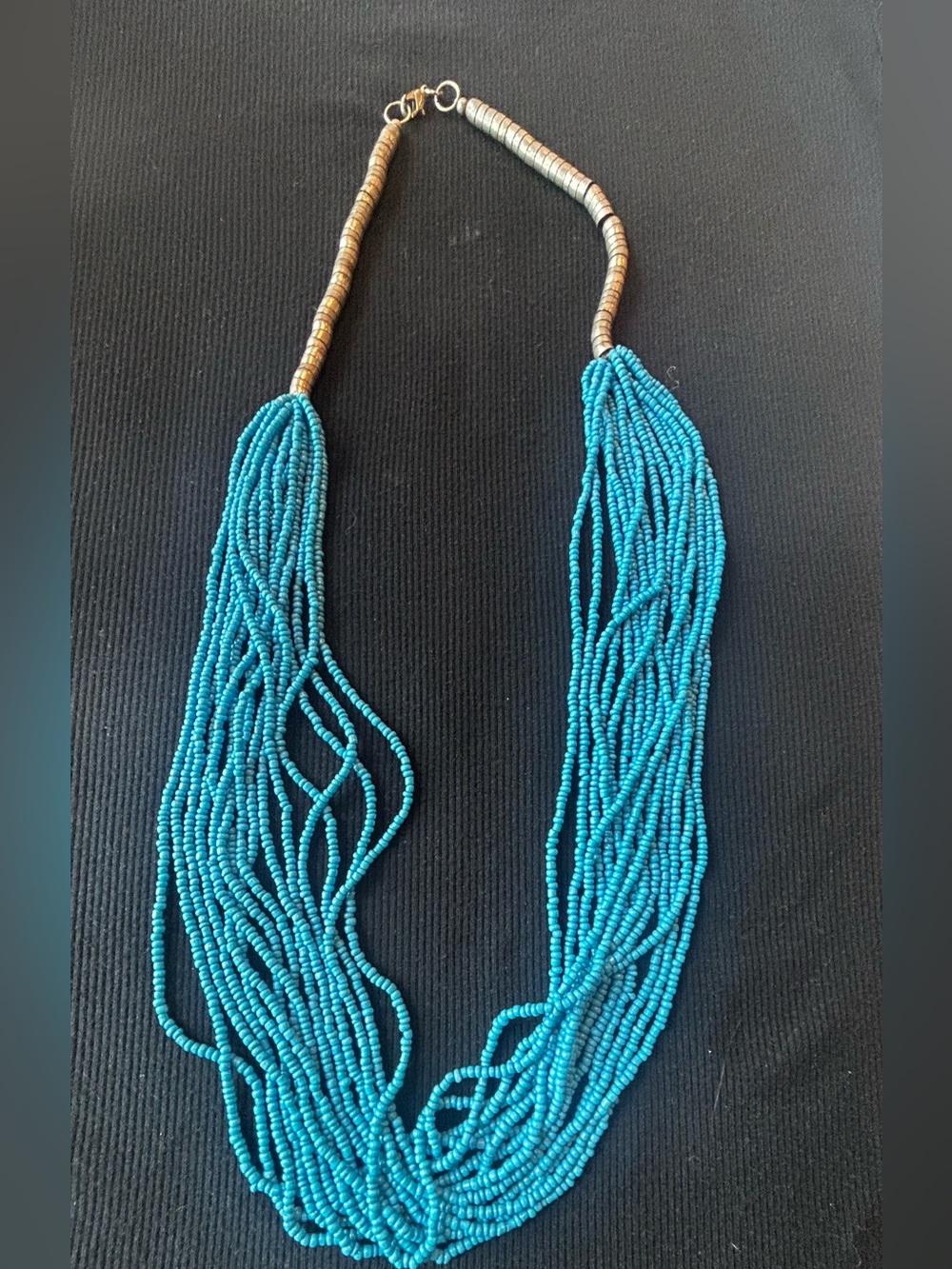 Boho Turquoise Seed Bead Multi-Strand Necklace